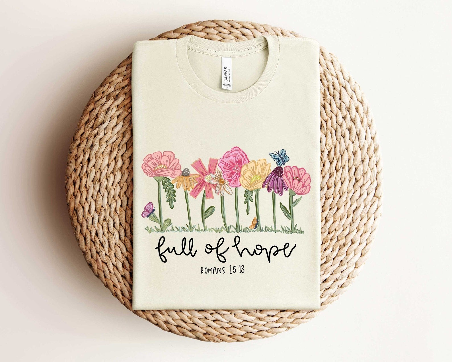Full Of Hope Christian Comfort Colors Shirt, Bible Verse Romans 15:13, Christian Shirt for Women, Christian Mothers Gift, Christian Mom Shirt, Mothers Day